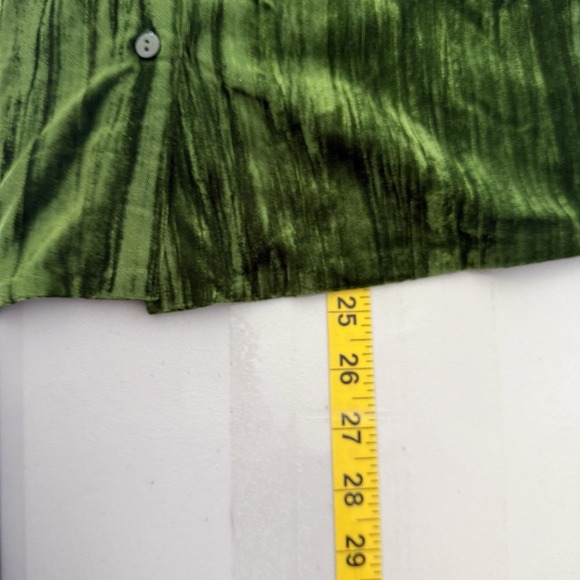 NBD Top Womens XS Green Button Up Velour Long Sleeve 70s Boho Hippie Career NWT - Picture 13 of 13
